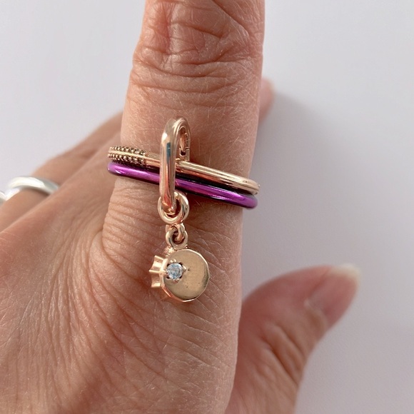Pandora Lucky Bottle Cap ring set: 14k rose gold; 925 silver - Picture 15 of 16